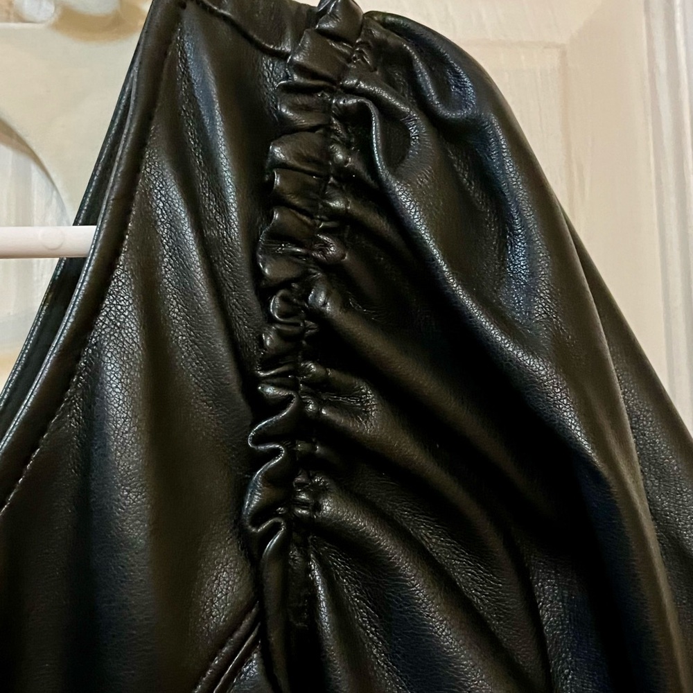 GAP Vegan Leather Puff Sleeve Mini Dress - Picture 5 of 12